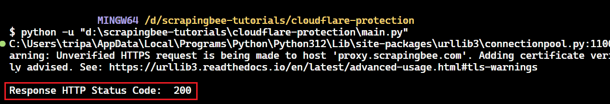 200 status code