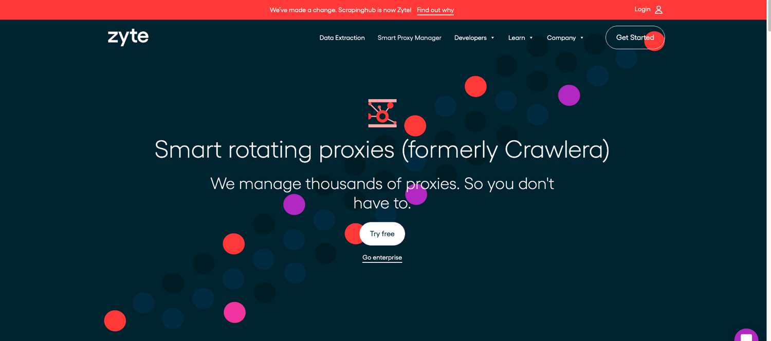 Crawlera homepage