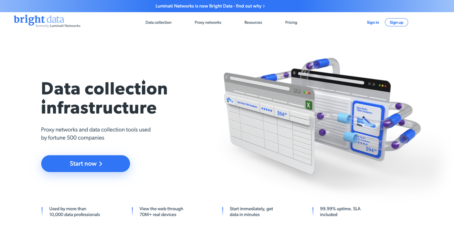 Luminati homepage